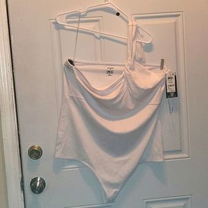 Ade Samuel for I.N.C White One Shoulder Bodysuit Size XXXL NWT